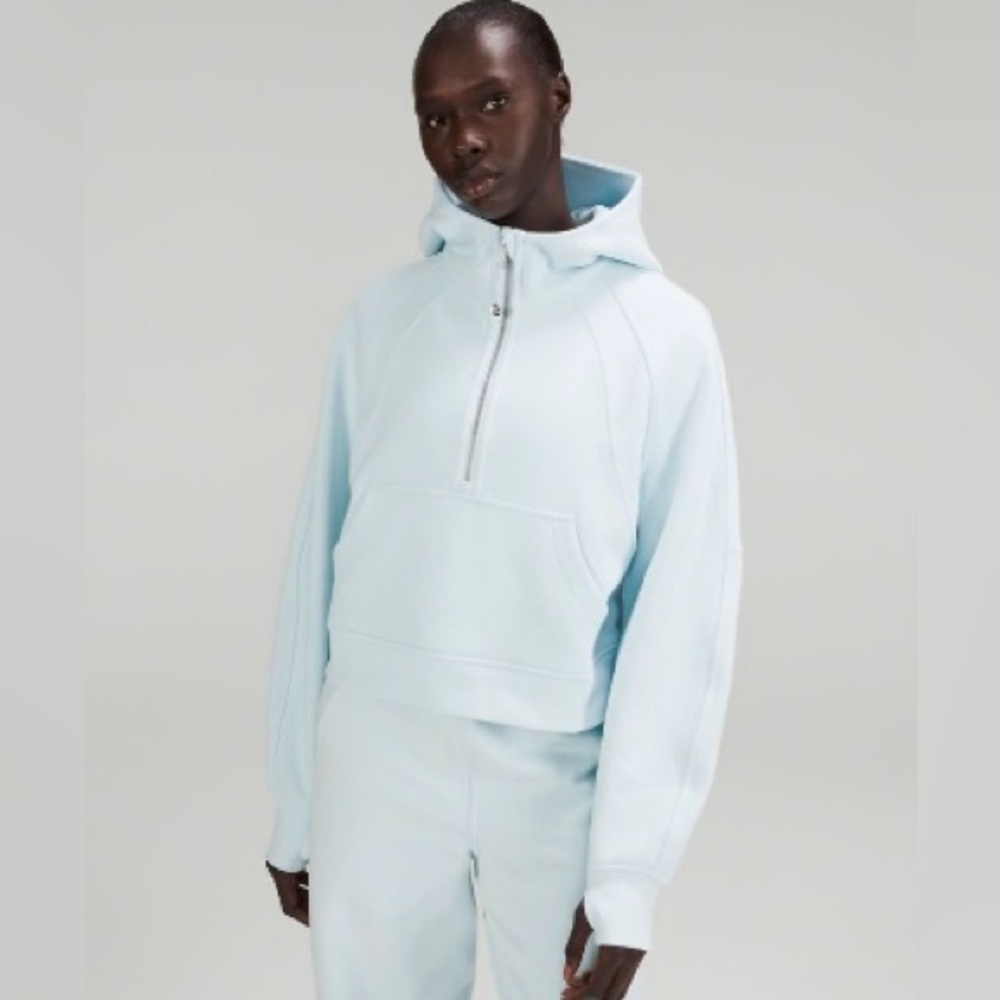 Lululemon Powder Blue Scuba Oversized Half Zip Hoodie